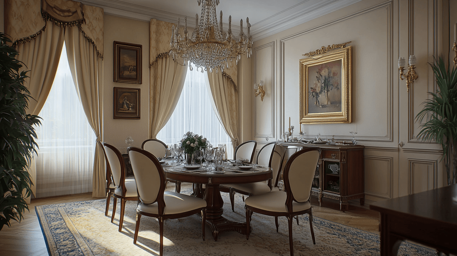 Decoración y accesorios para el comedor clásico