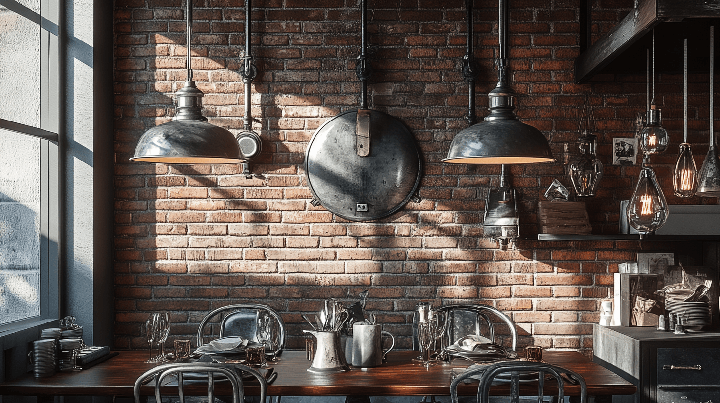 Elementos decorativos para el estilo industrial en el comedor