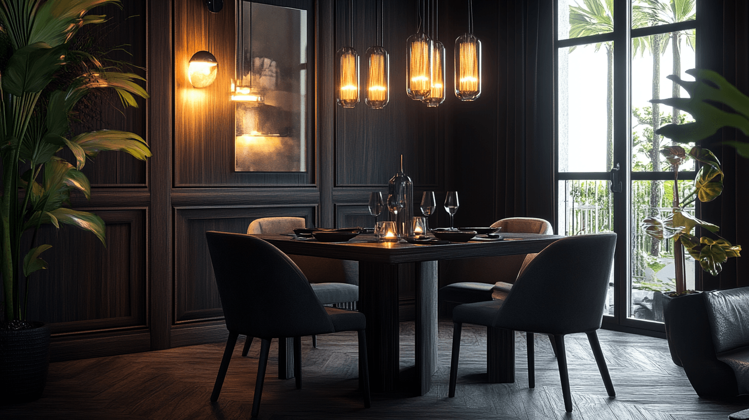 Iluminación en el comedor: Poner en la luz adecuada los elementos de madera oscura