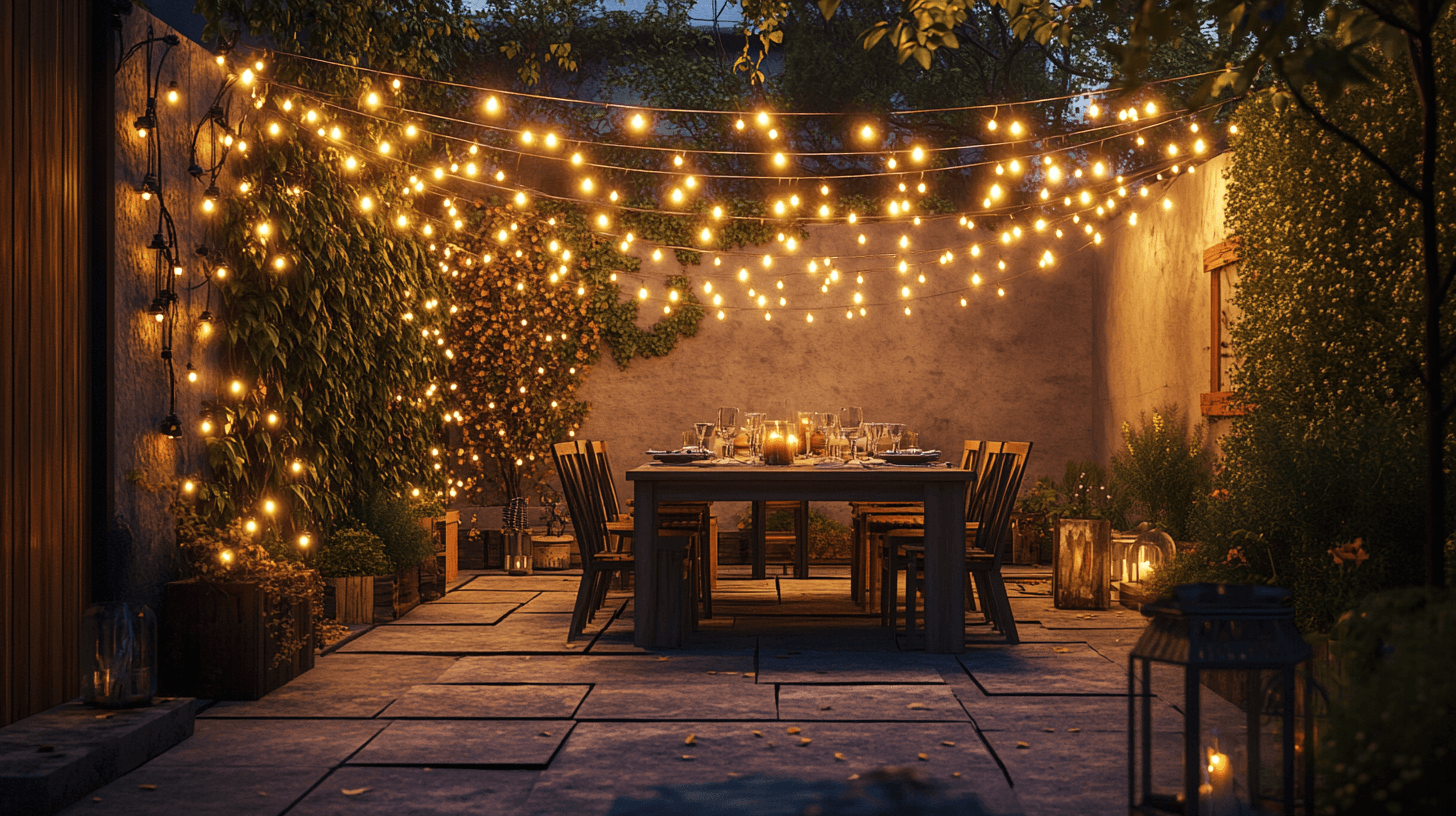 Iluminación para noches al aire libre con ambiente