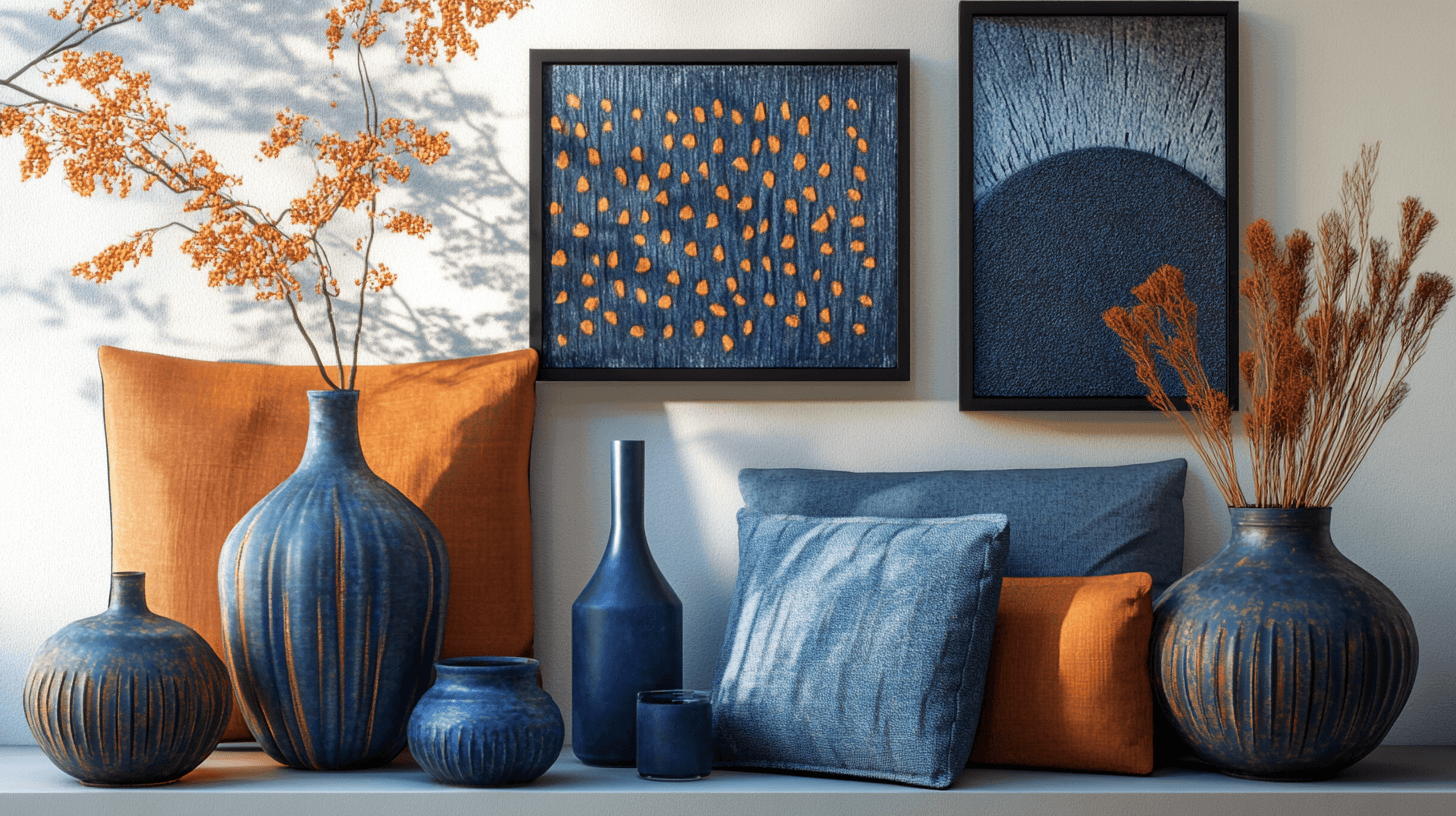 Consejos de decoración: Accesorios en azul y naranja