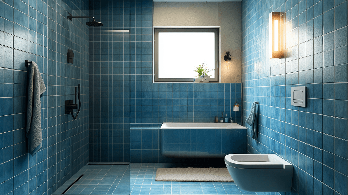 El efecto del azul en el baño