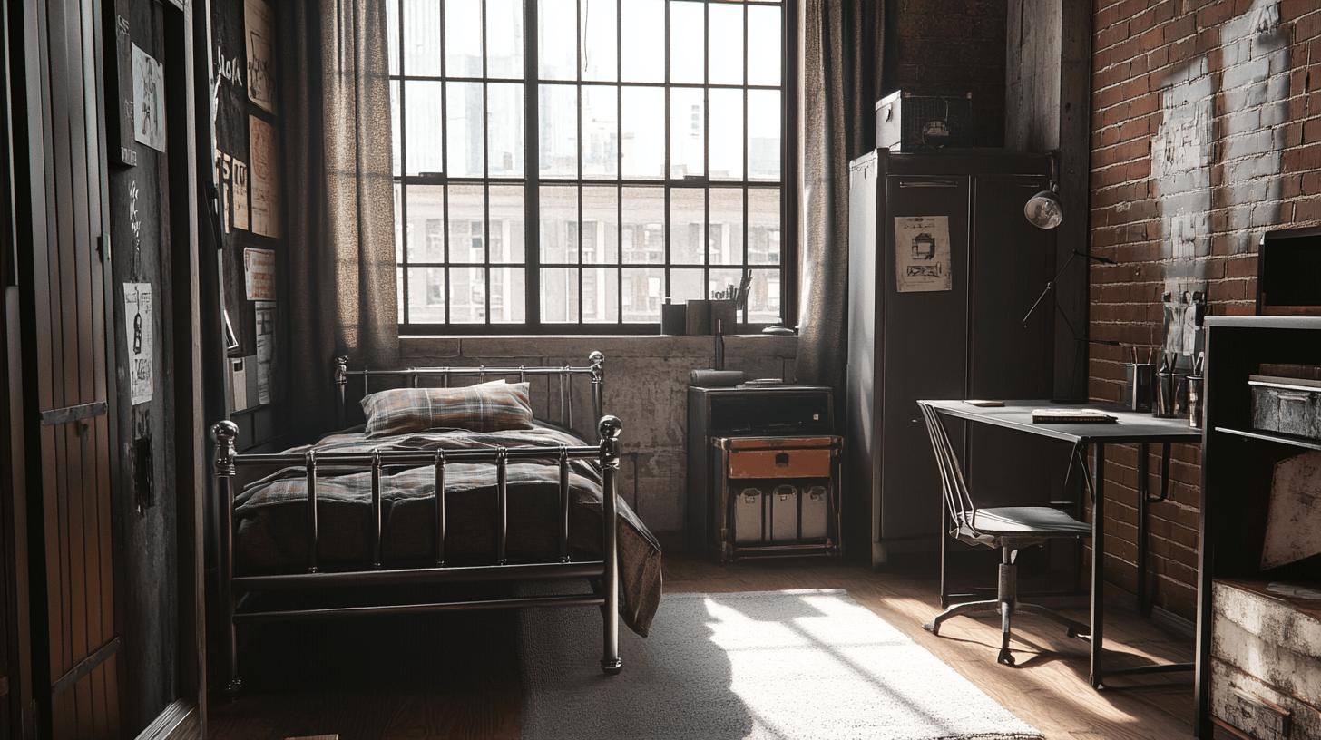 Muebles de estilo industrial para la habitación juvenil