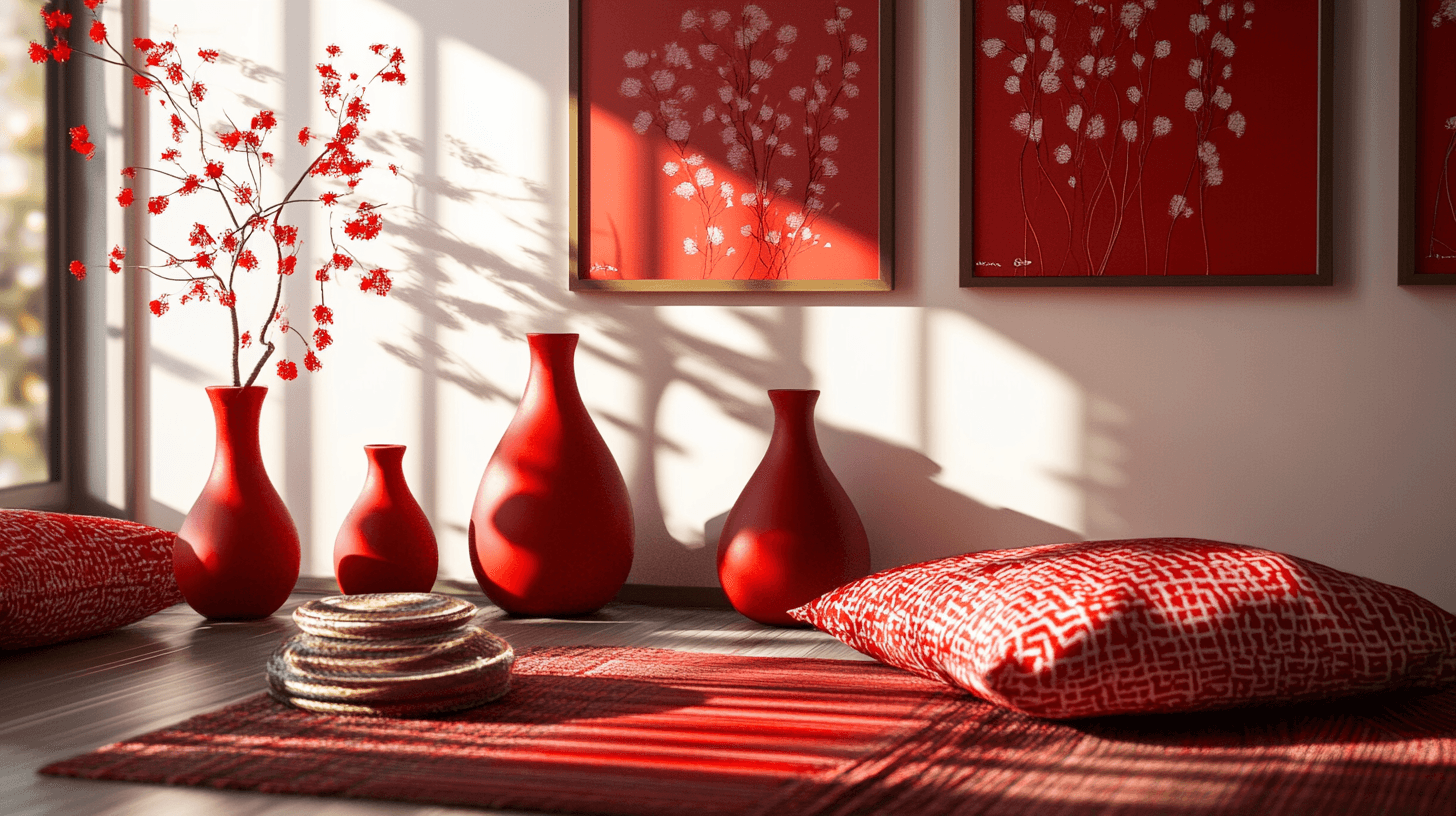Acentos decorativos en rojo
