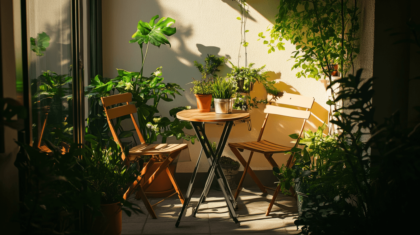 Muebles de terraza para balcones pequeños: Ahorro de espacio y acogedor