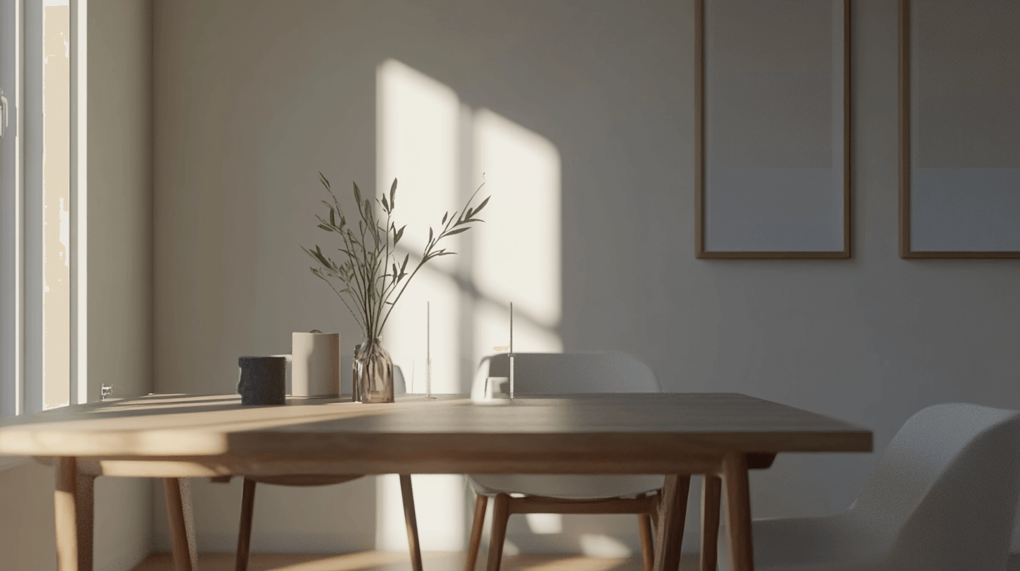 Diseño de color en el comedor minimalista