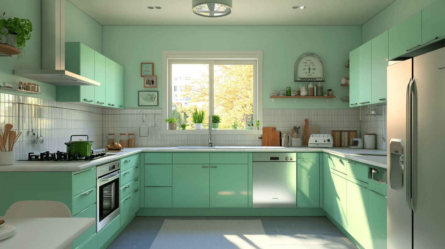 Muebles de cocina verde menta: Un soplo de aire fresco para tu hogar