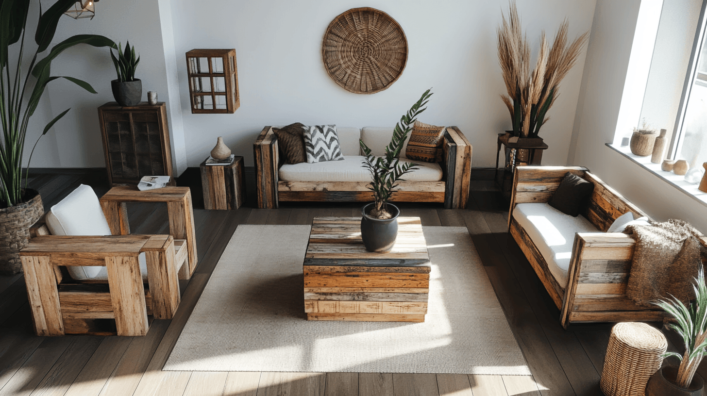 Ideas de decoración elegantes con muebles de madera reciclada