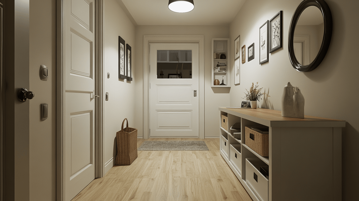 Pasillos multifuncionales: combinar almacenamiento y decoración