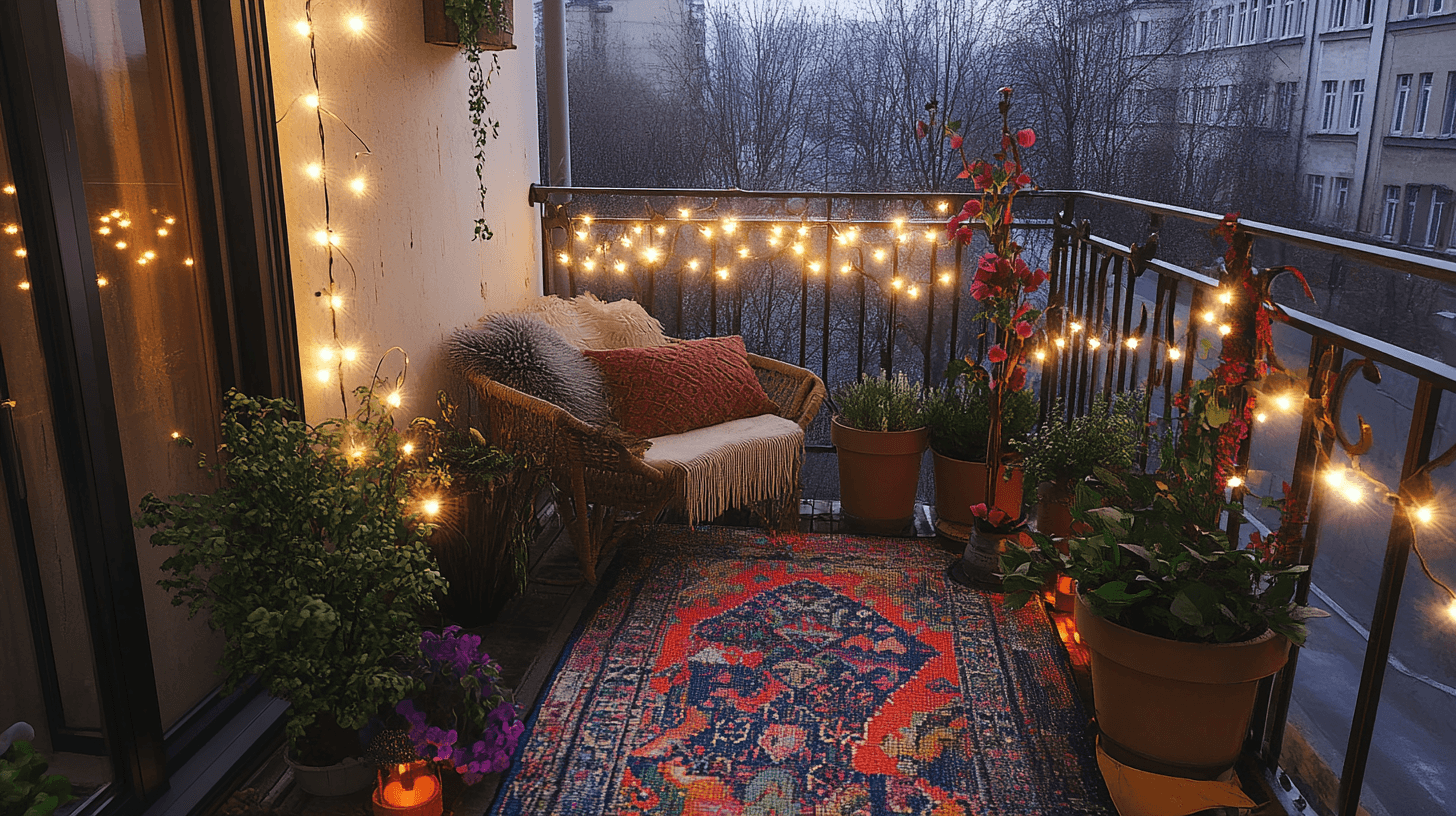 Decoración elegante para balcones pequeños