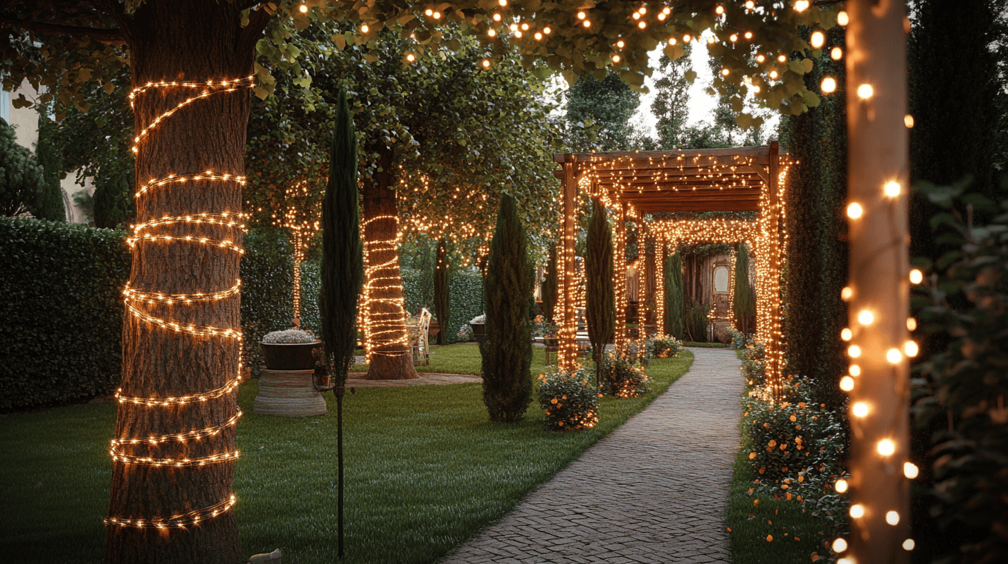 Usos creativos de las cadenas de luces en el jardín