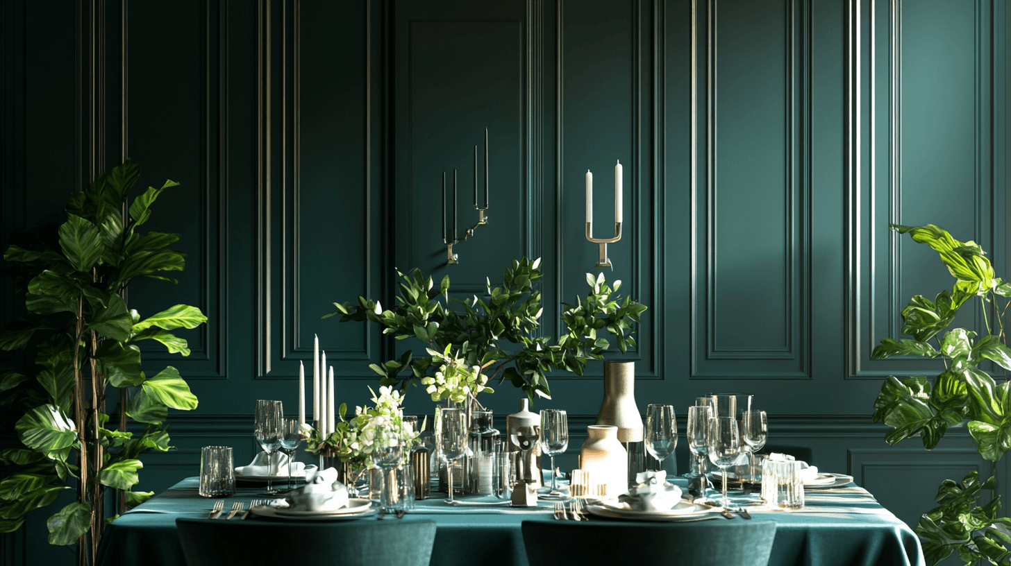 Decoración en verde oscuro: Acentos naturales para tu comedor