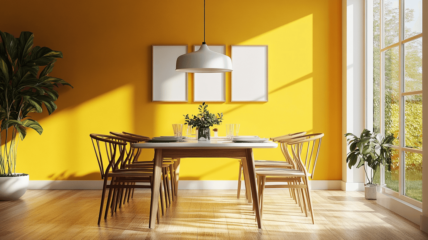 Decoración de paredes con amarillo sol