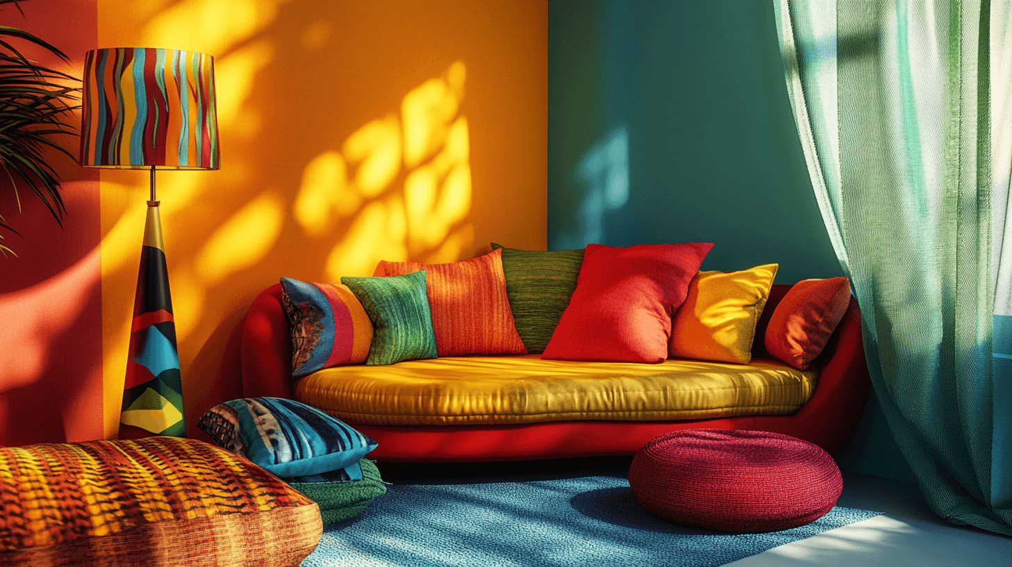 Muebles y accesorios en colores vivos
