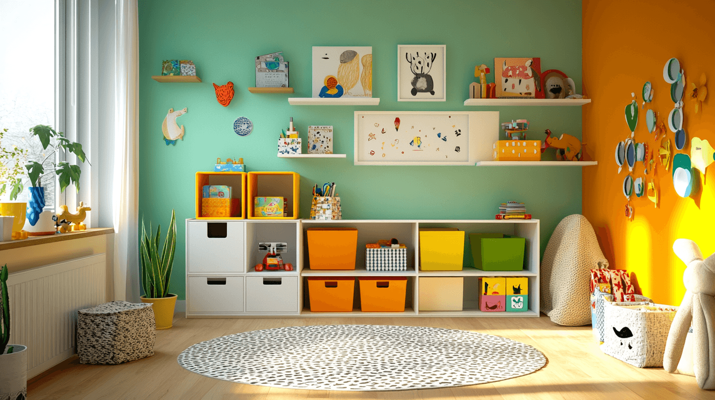 Habitación infantil con soluciones de almacenamiento: orden y juego en uno