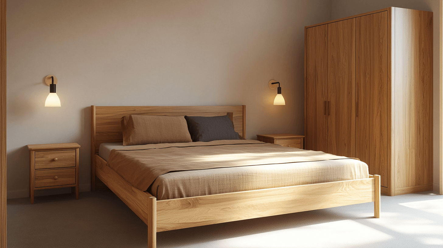 Muebles en el dormitorio escandinavo