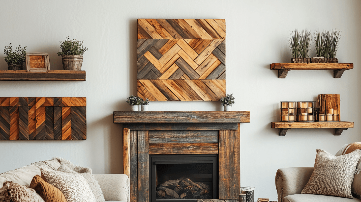 Establecer acentos decorativos con elementos de madera rústica