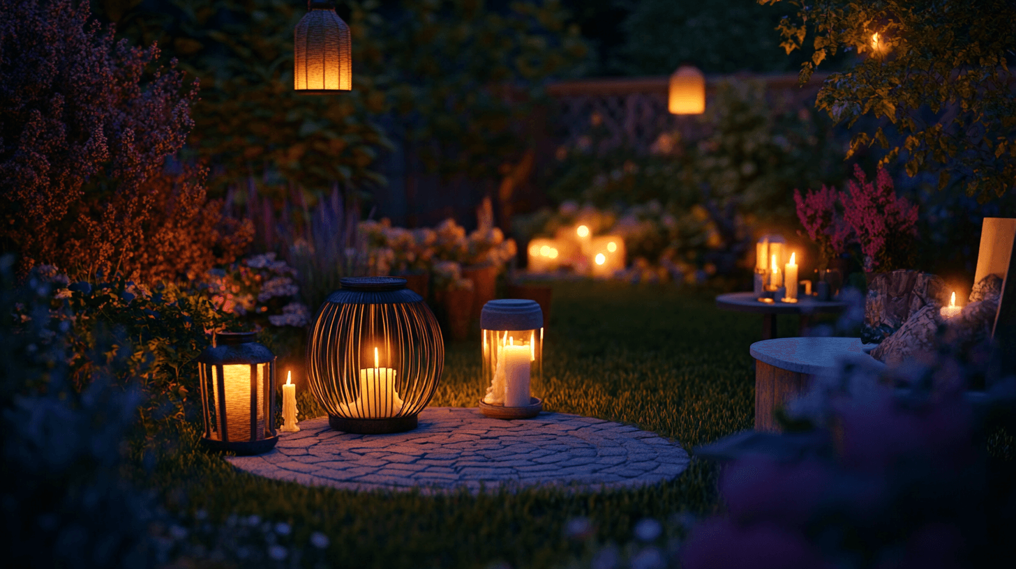 Velas y faroles para exteriores: Luz acogedora para el jardín