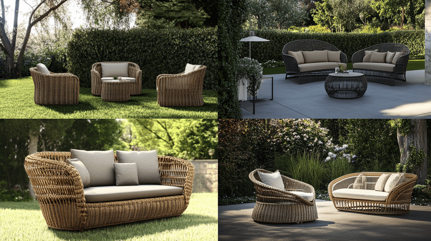 Variantes de estilo y posibilidades de combinación de muebles de jardín de ratán