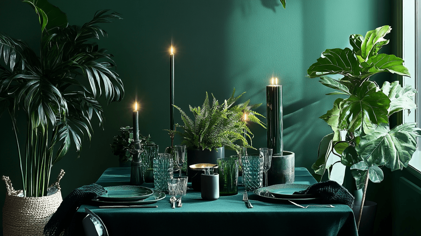 Decoración en verde intenso: Elegancia natural