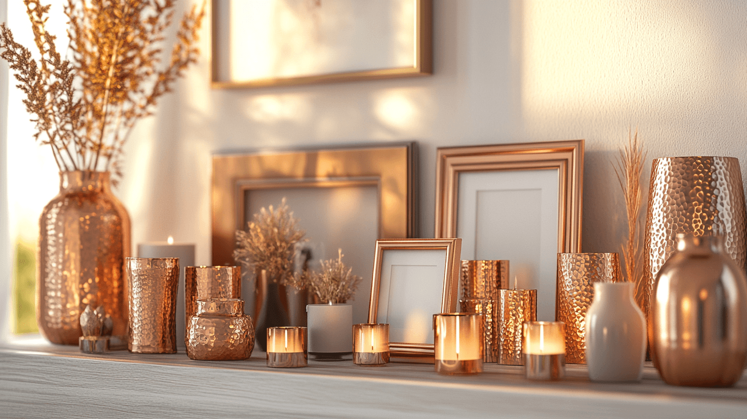 Decoración con cobre: acentos metálicos para la sala de estar