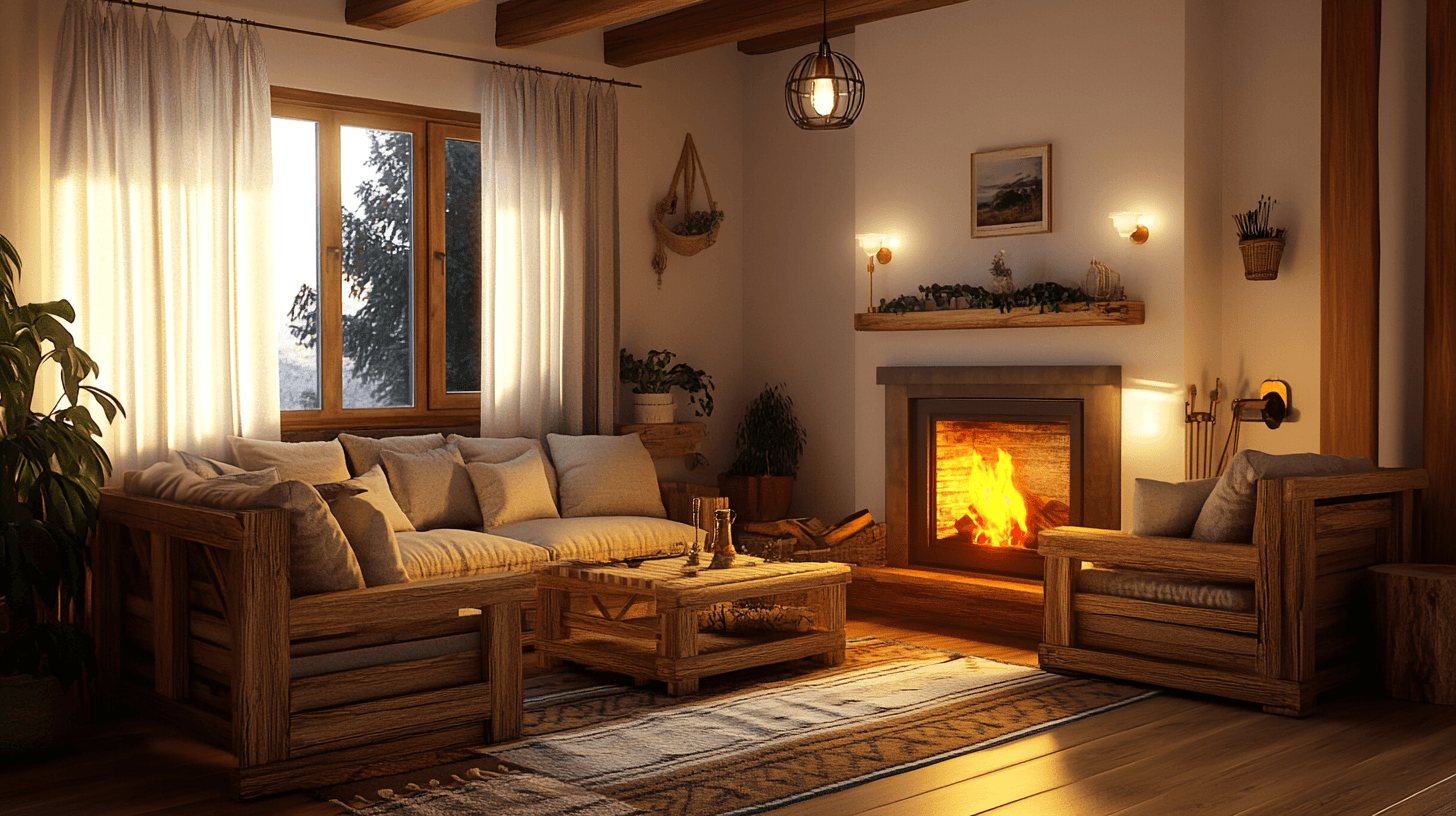 Encanto rústico: Comodidad a través de materiales naturales