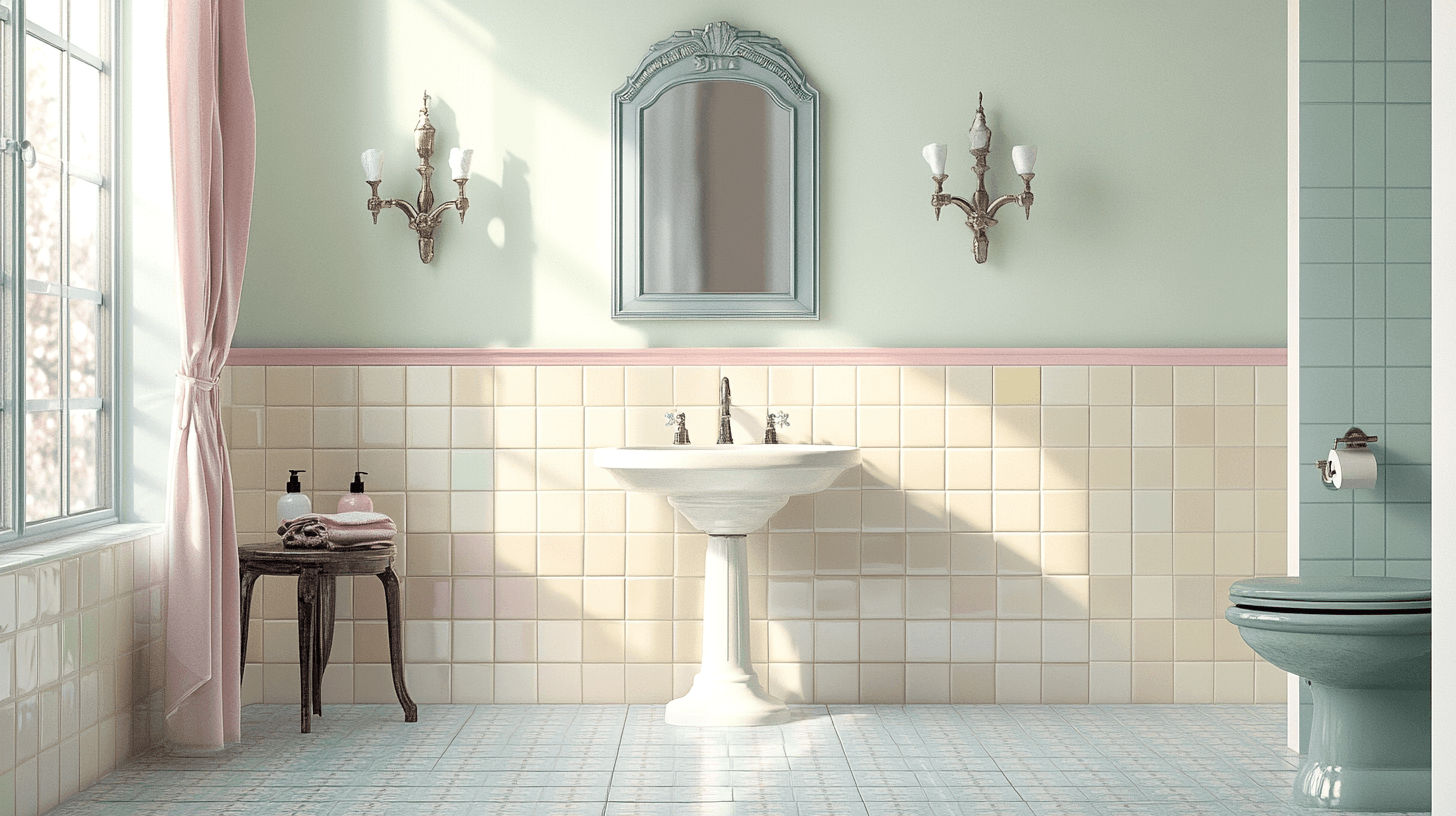 Diseño de colores en el baño vintage: Tonos armónicos para un ambiente nostálgico