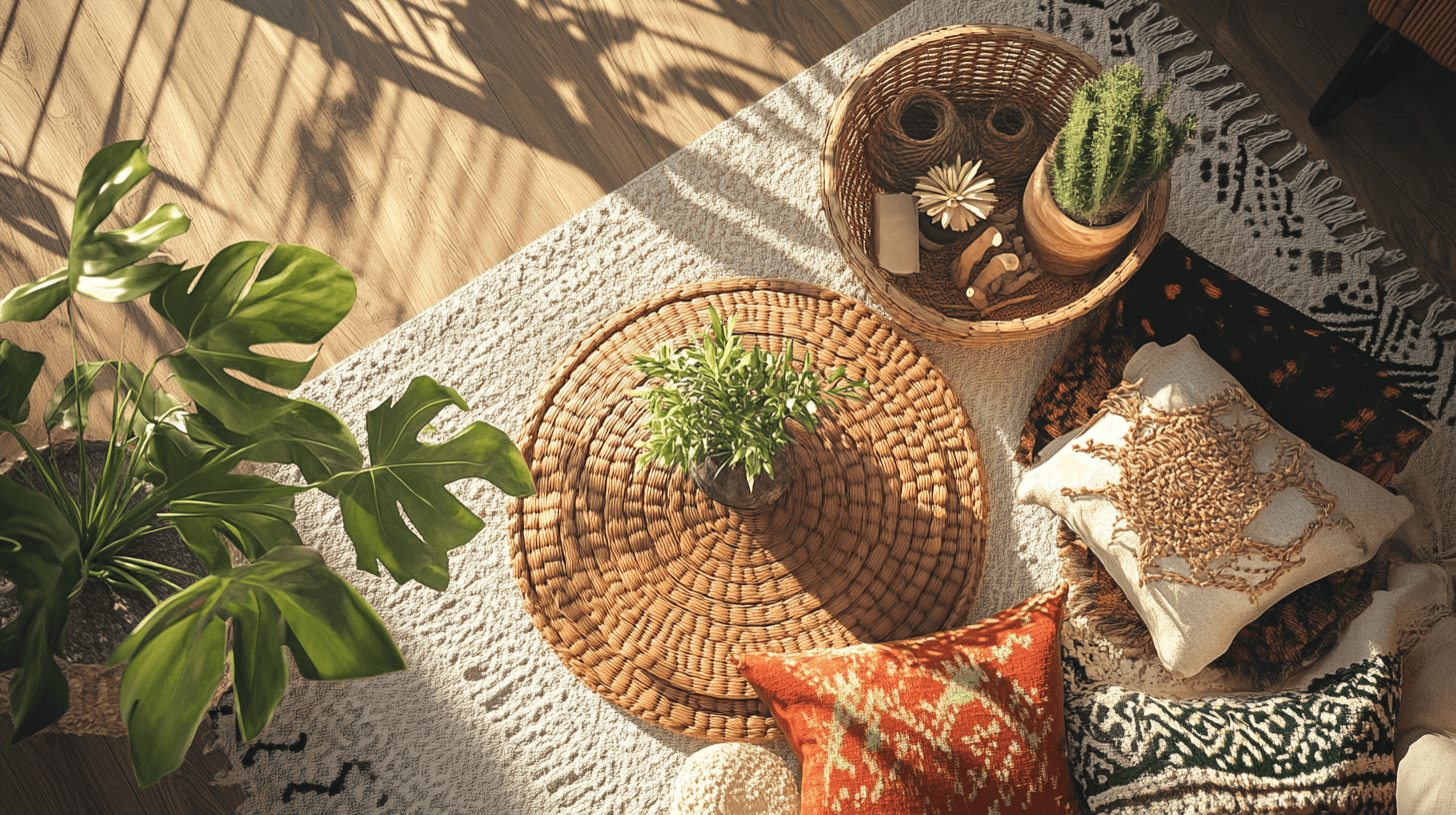 Decoración en estilo Zen Boho: Materiales naturales y acentos creativos