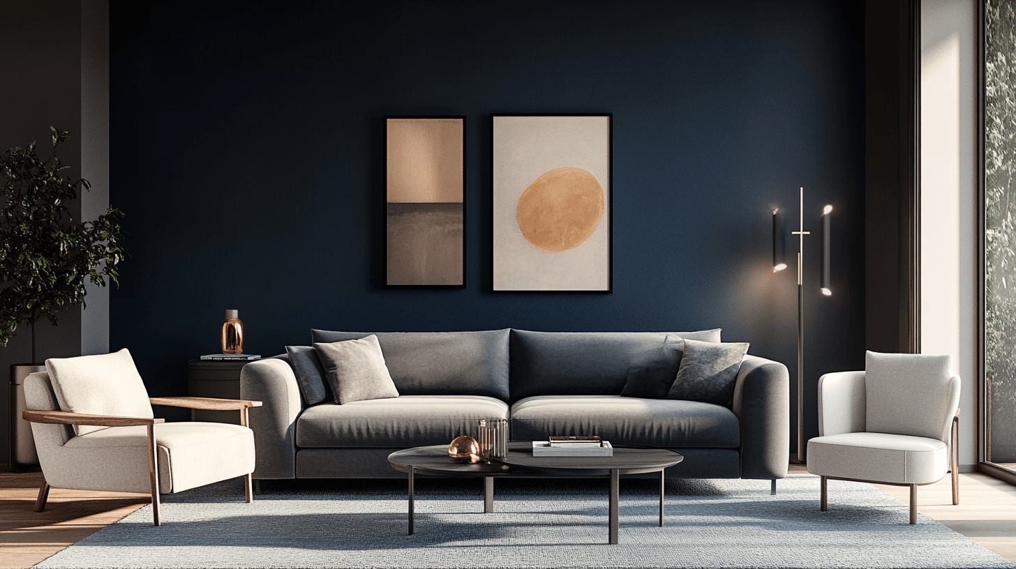 Diseño de paredes en azul oscuro: Atrévete con el color