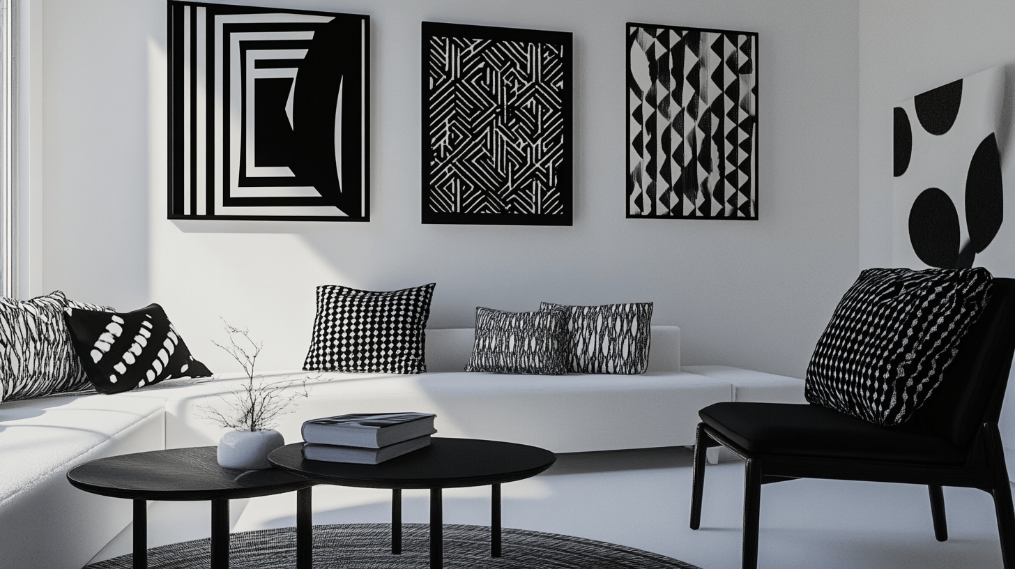 Decoración en blanco y negro: minimalista y expresiva