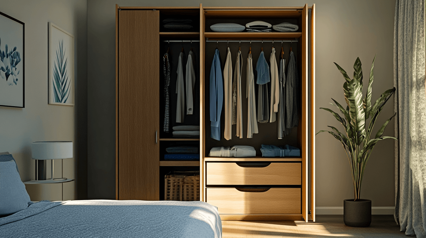 Dormitorio con armario abierto: Orden hecho fácil