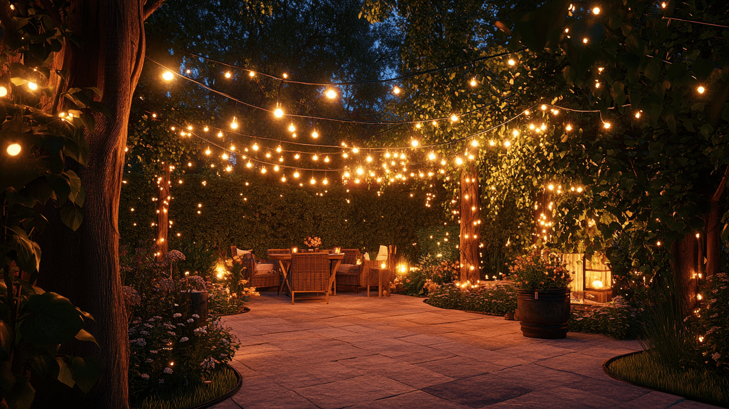 Guirnaldas de luces para el jardín: Iluminación ambiental en el exterior