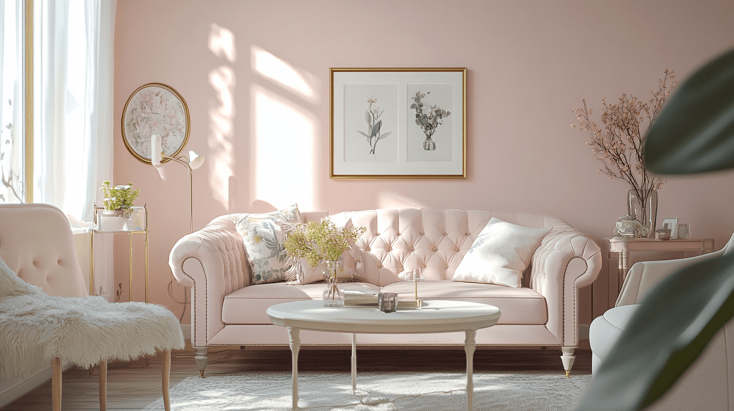 Soft Pink en la sala de estar: Elegancia femenina