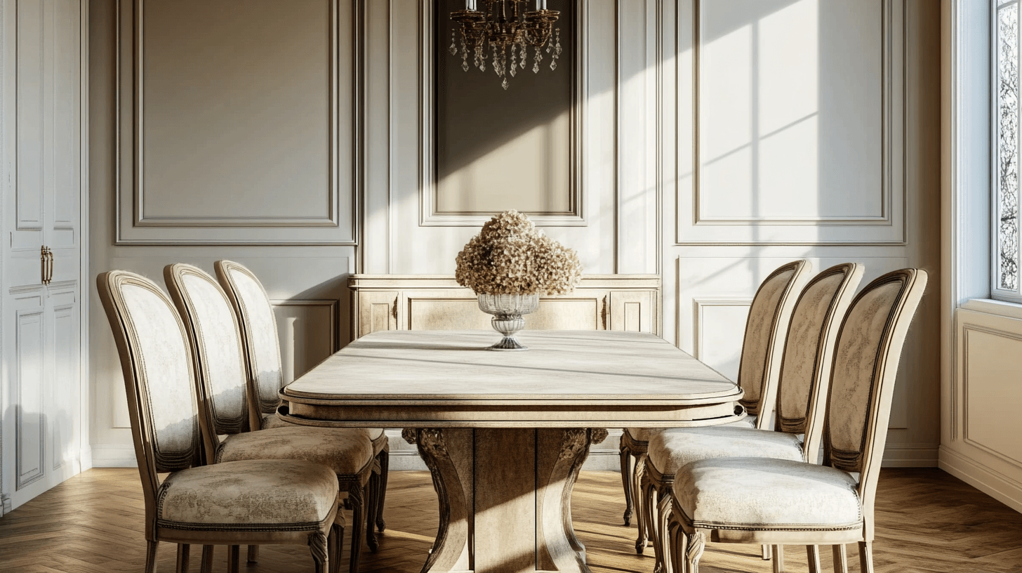 Elección de muebles para un comedor clásico