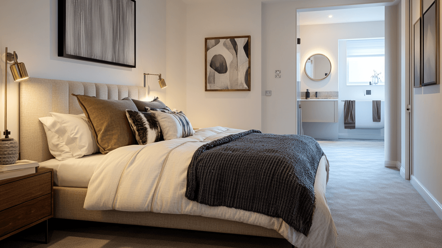 Dormitorio con baño en suite: lujo y confort perfectamente combinados