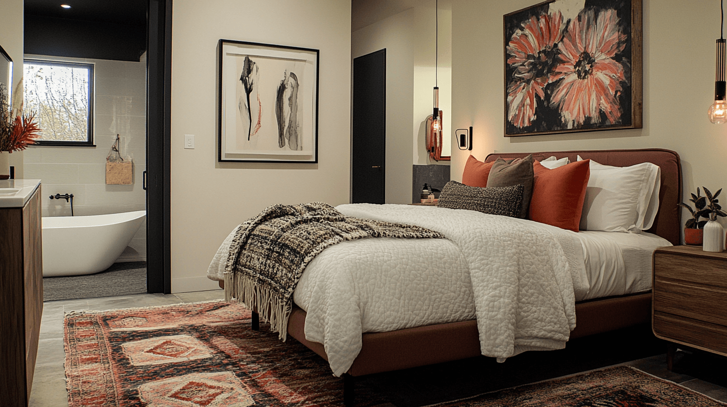Muebles y equipamiento para el dormitorio con baño en suite