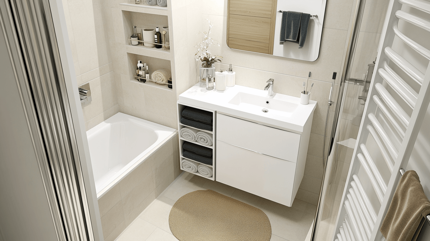 Muebles que ahorran espacio para baños pequeños