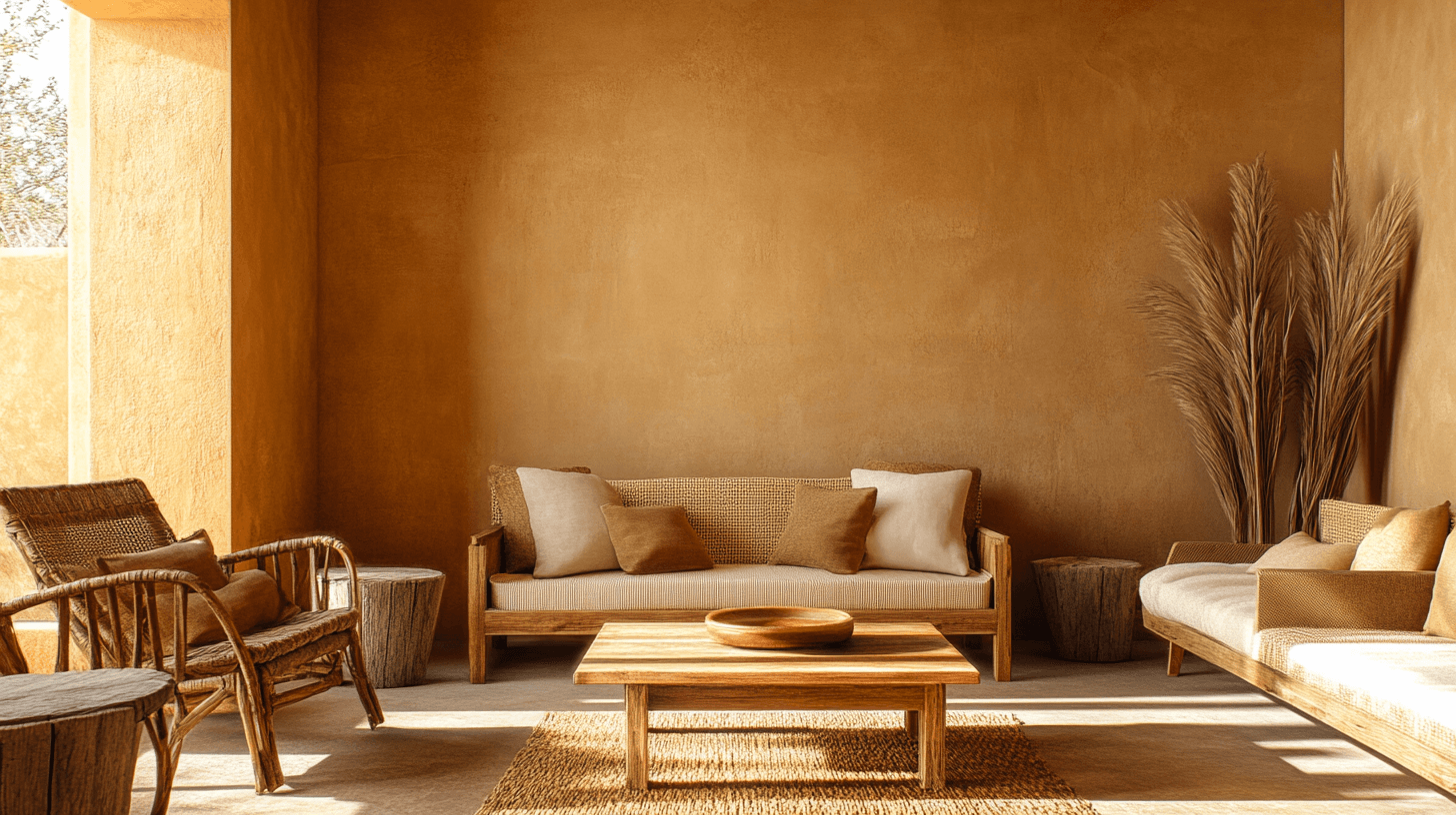 Combinación de colores naturales con otros materiales