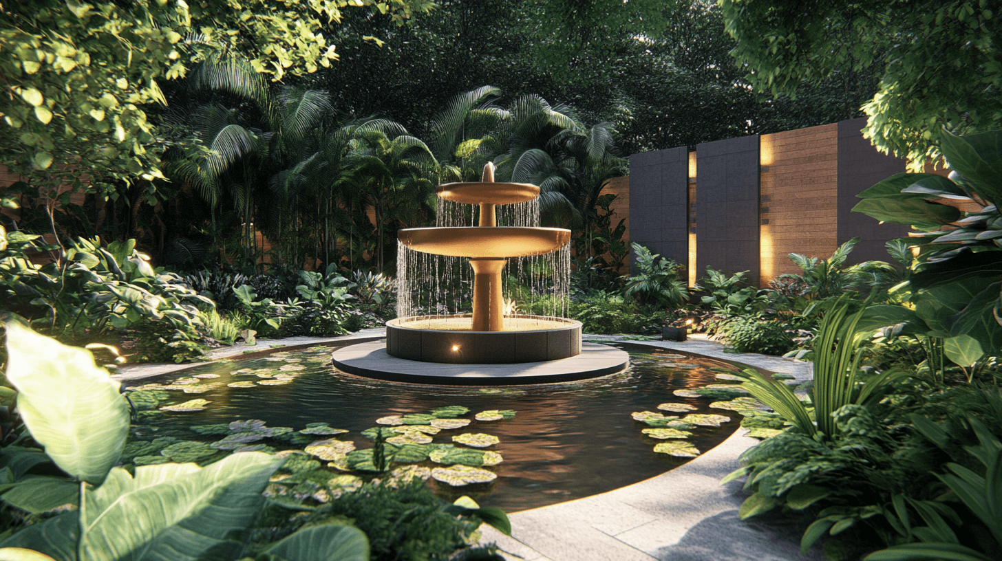 Juegos de agua en el jardín: Fuentes y estanques modernos