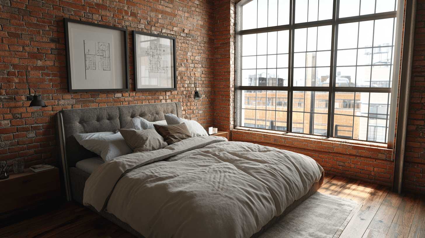 Decoración en el dormitorio tipo loft