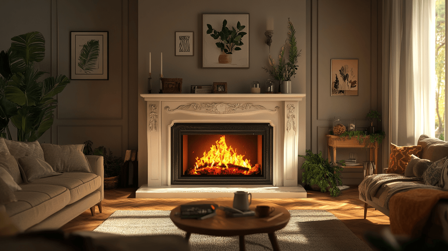 Sala de estar con chimenea: Comodidad y calidez para días fríos