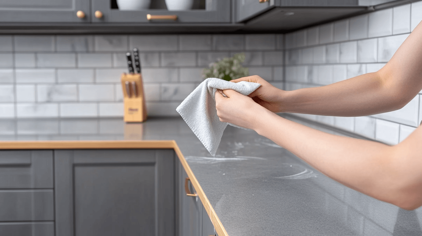 Cuidado y limpieza de frentes de cocina grises