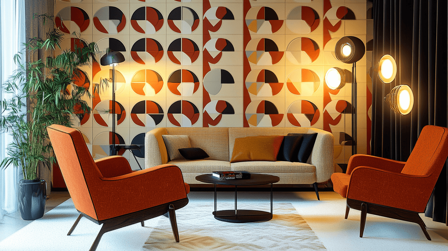 Elementos decorativos en estilo Mid-Century Modern