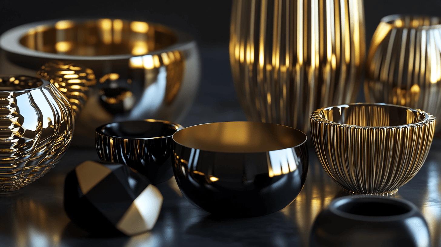 Decoración en oro y negro: poner acentos