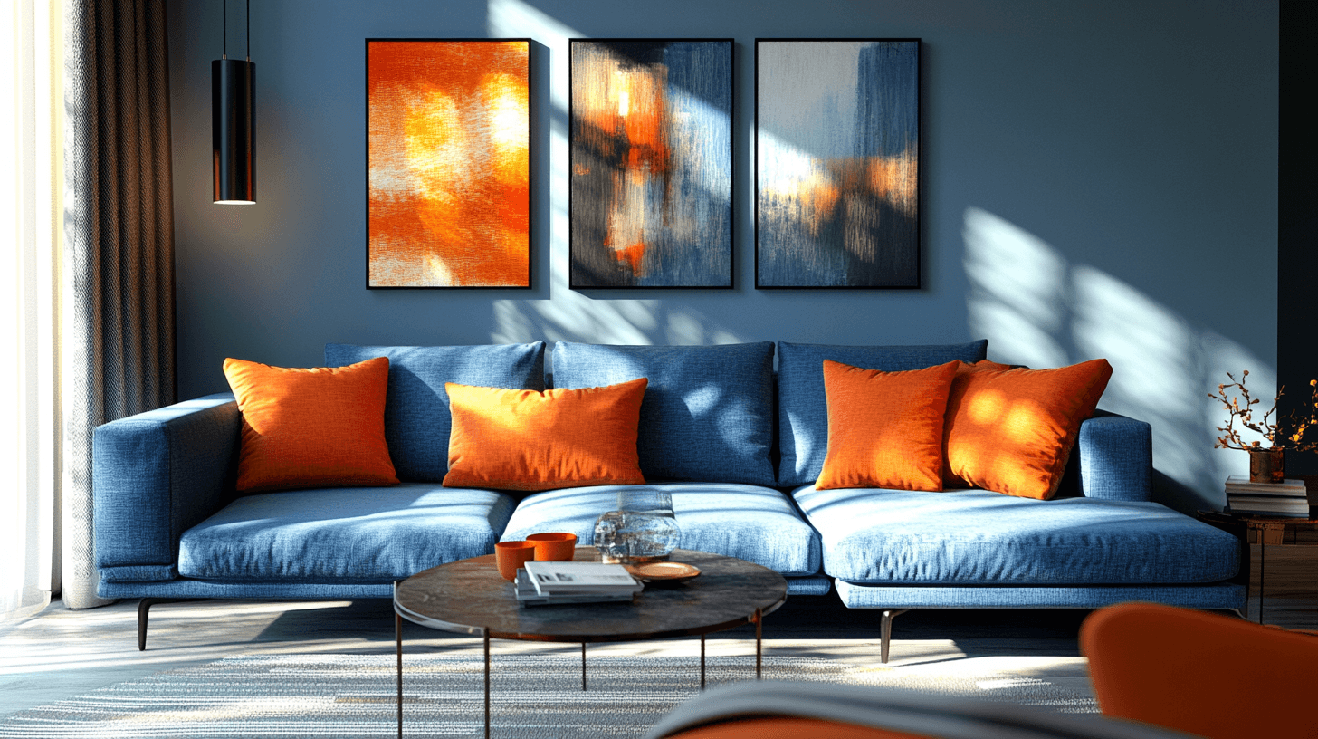Azul y Naranja: Mezcla fresca para espacios modernos