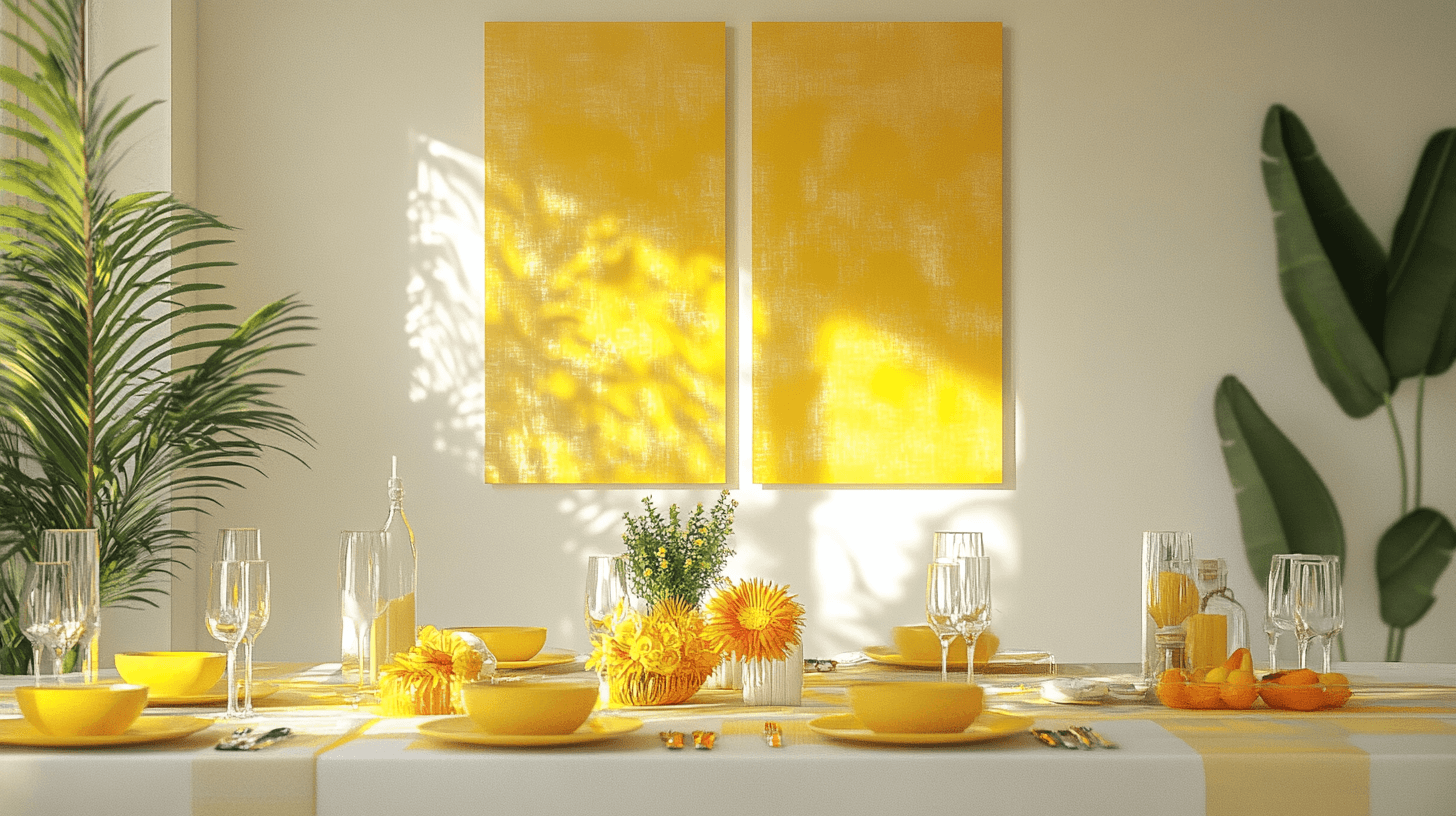 Acentos decorativos en amarillo sol