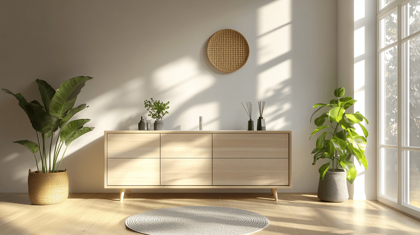 Muebles en el baño escandinavo