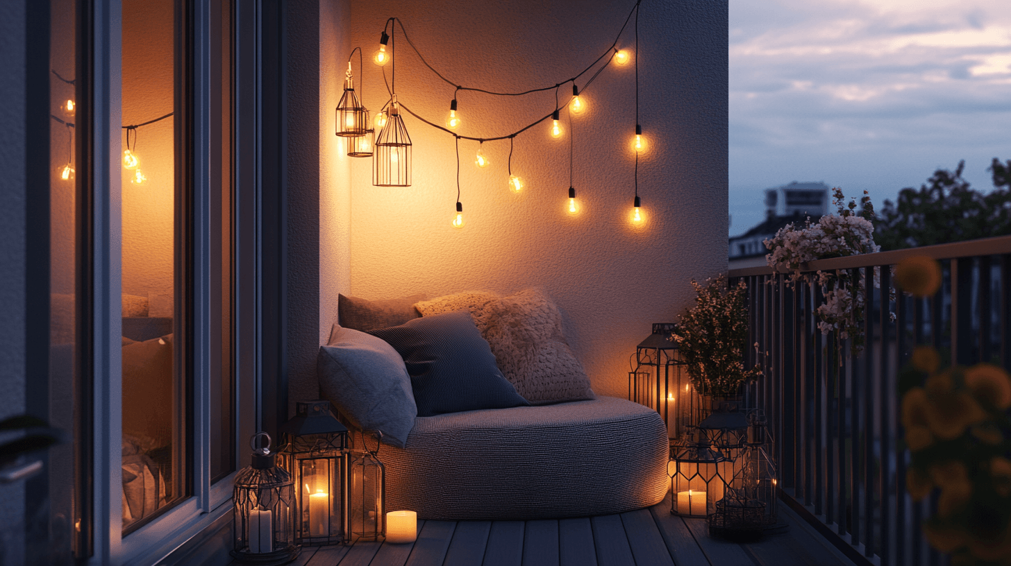 Iluminación para balcón y terraza: Luz ambiental para noches templadas