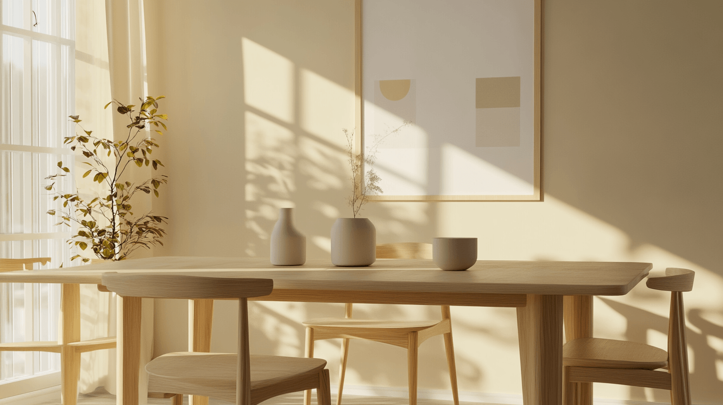 Muebles en el comedor escandinavo