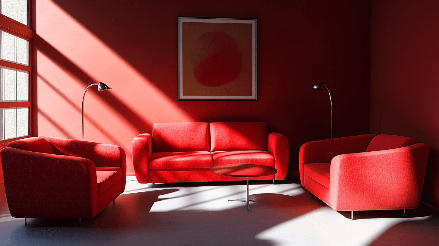 Muebles rojos como punto de atracción